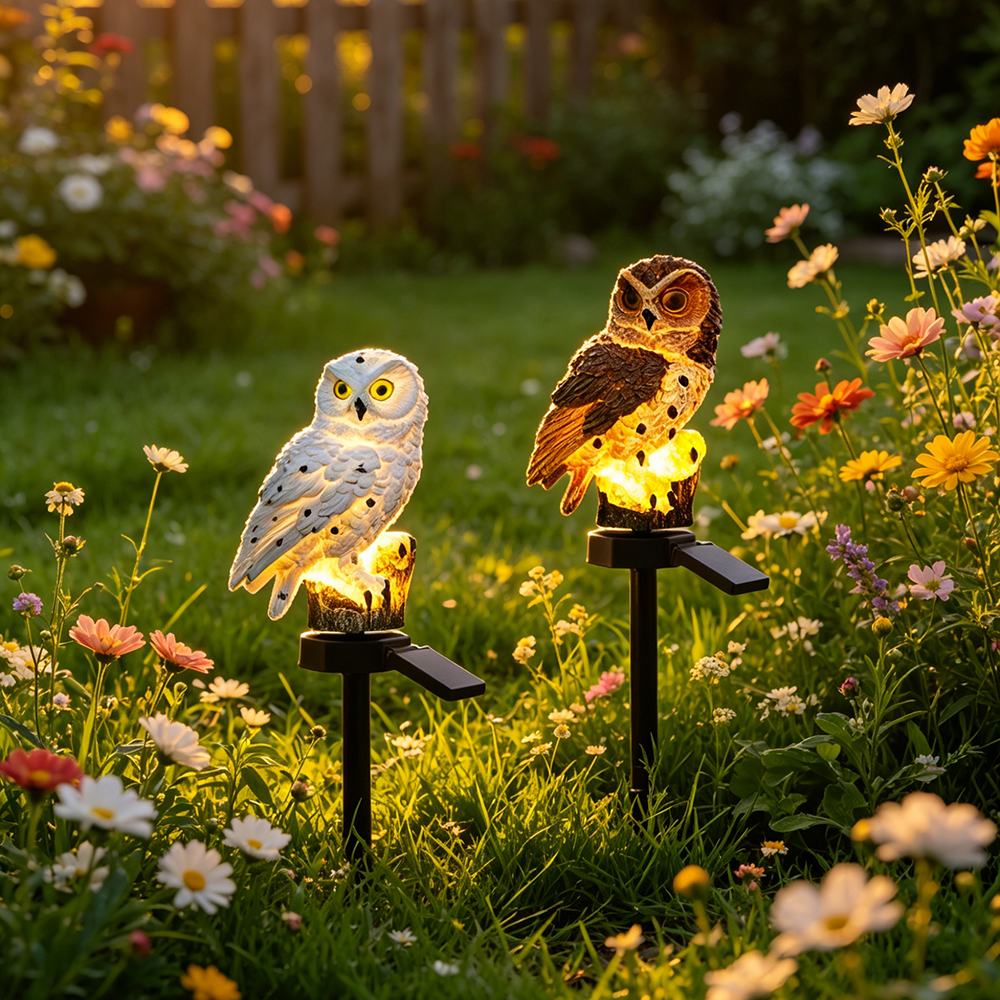Owl Solar Light, Resin Owl Gro - Smart Garden Light Camera のレビューと価格