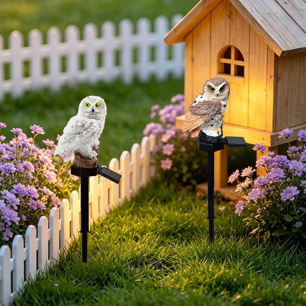 Owl Solar Light, Resin Owl Gro - Smart Garden Light Camera のレビューと価格