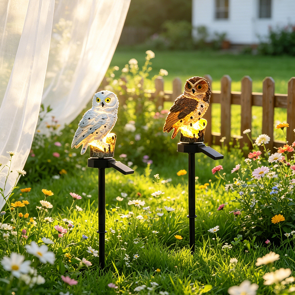 Owl Solar Light, Resin Owl Gro - Smart Garden Light Camera のレビューと価格