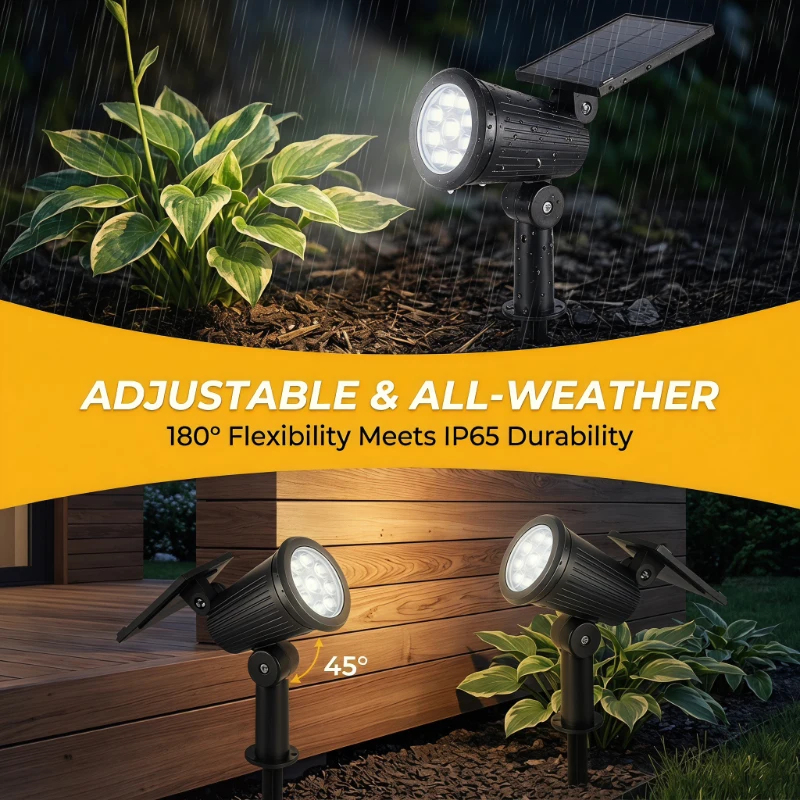 2PCS Solar Powered LED Spotlig - Smart Garden Light Camera のレビューと価格