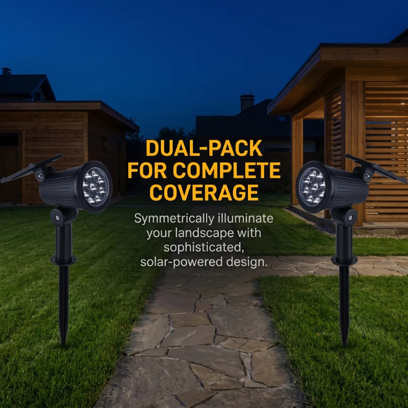 2PCS Solar Powered LED Spotlig - Smart Garden Light Camera のレビューと価格