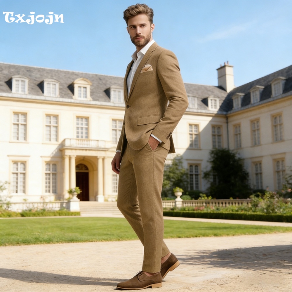 Mens Linen Suit 2Piece Peak La - Smart Garden Offices のレビューと価格