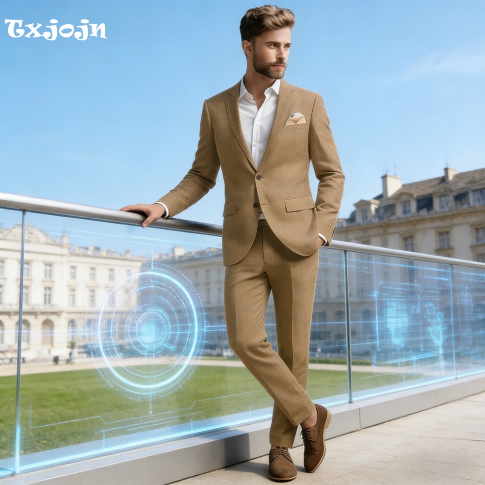 Mens Linen Suit 2Piece Peak La - Smart Garden Offices のレビューと価格