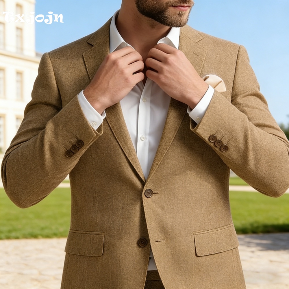 Mens Linen Suit 2Piece Peak La - Smart Garden Offices のレビューと価格