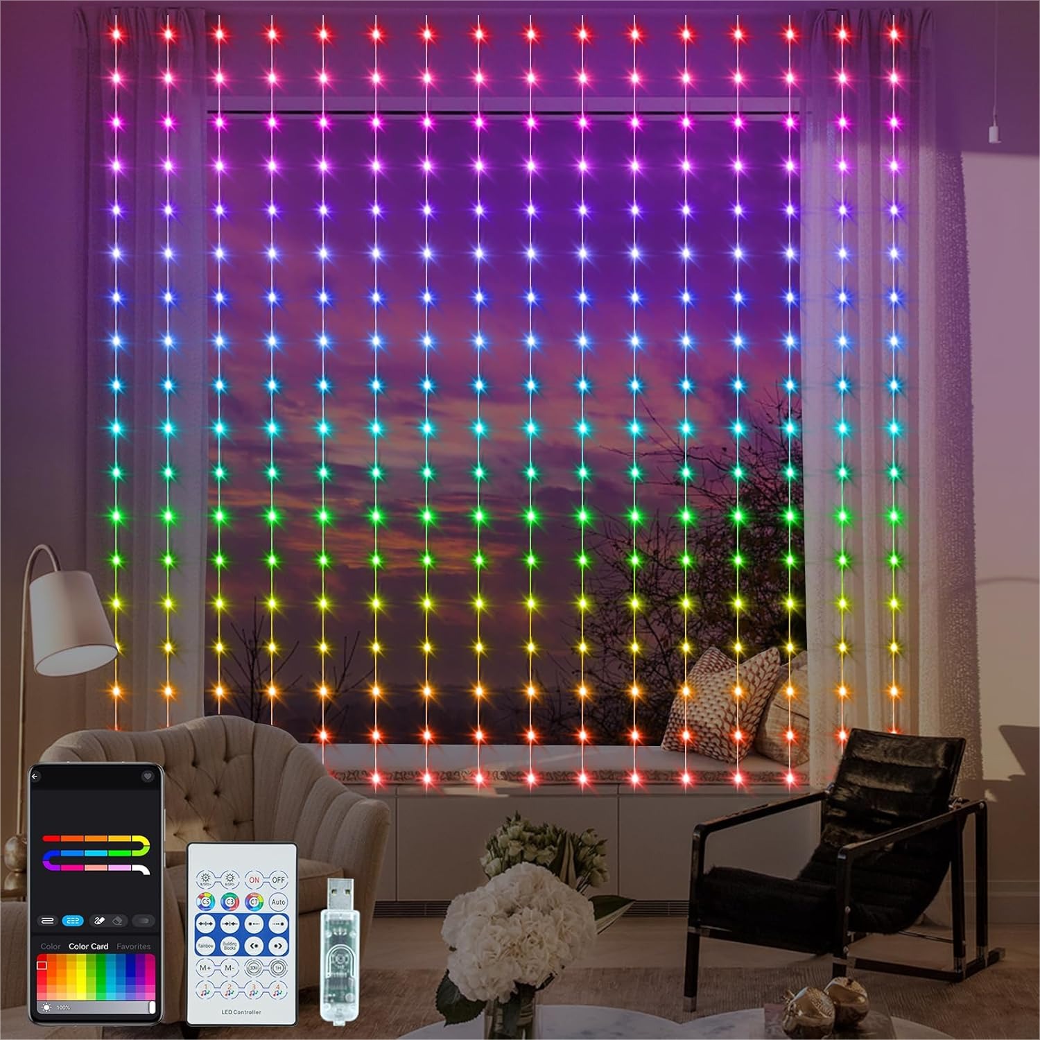 Smart Curtain Lights RGB 5050  - Smart Garden Is のレビューと価格
