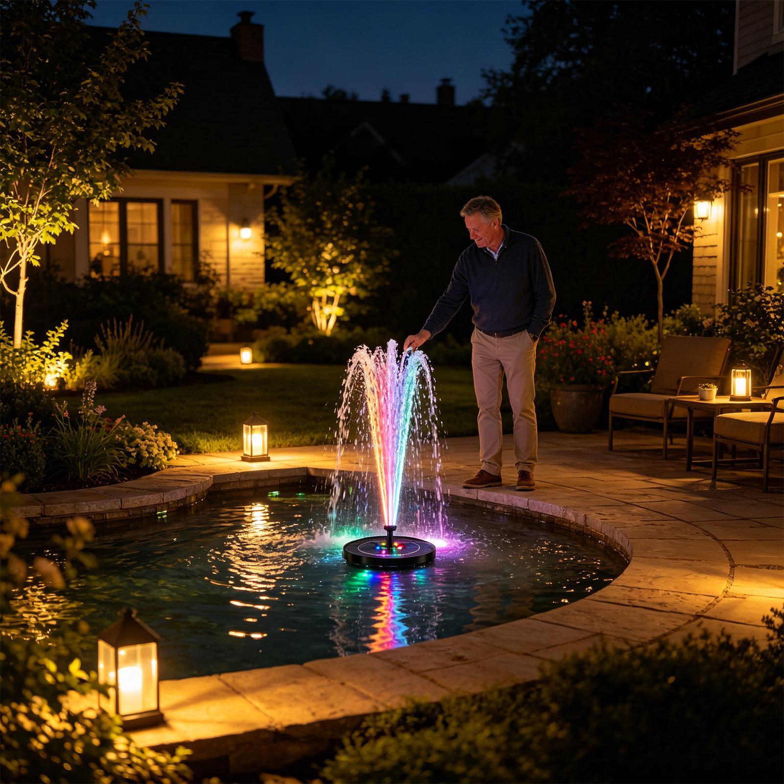 Floating Solar Bird Bath Fount - Smart Garden Light Camera のレビューと価格